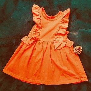 4T Burnt orange frilly 100% cotton dress